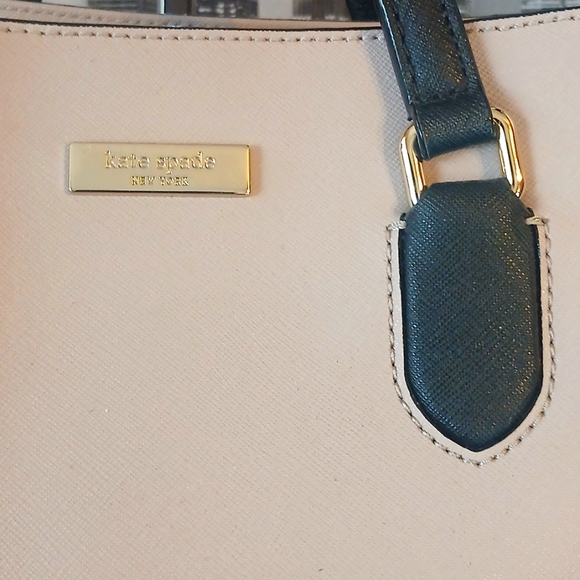 KATE SPADE Timeless Beige and Black Structured Tote Bag LIKE NEW - Picture 4 of 12